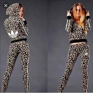 Velour Leopard cheetah print ADIDAS tracksuit